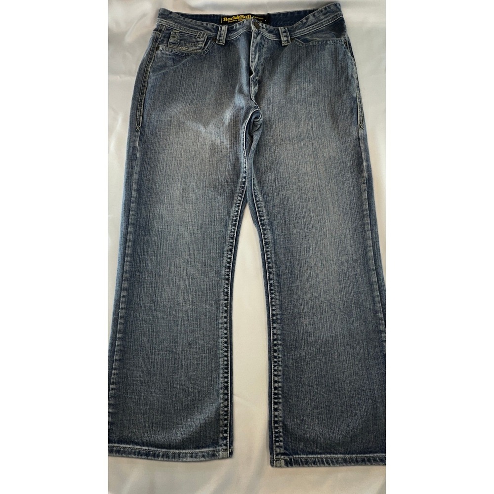 Rock and Roll Cowboy Cannon Loose Fit Jeans Mens 38x30 Medium Wash Denim M0C9573